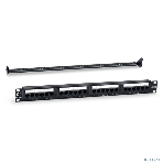 Патч-панель Cabeus PL-24-Cat.5e-Dual 19' (1U), 24 портов RJ-45, категория 5e, Dual IDC, с задним кабельным организатором, фото 1