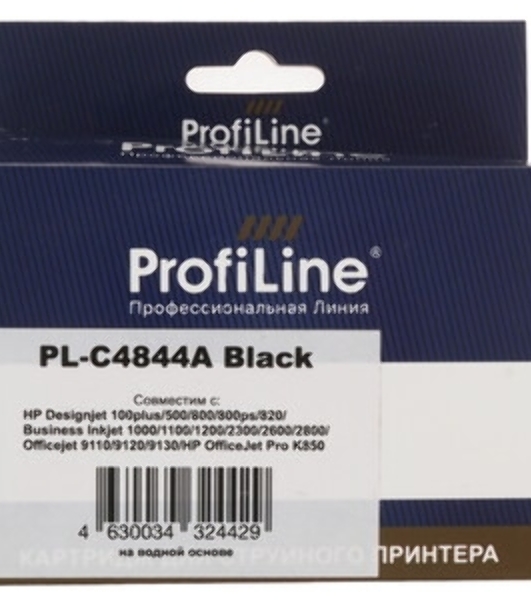 Картридж струйный ProfiLine PL-C4844A №10 для принтеров HP Designjet 100/500/70/800/815/820/Business Inkjet1000/1100/1200/1700/2000/2200/2230/2250/2280/2300/2500/2600/2800/3000/Officejet9100/9110/K850 Black пигмент
