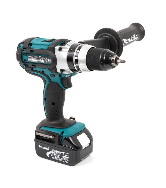 Дрель Makita DHP451RFE Дрель ак(уд), 18В,2х3Ач Li-ion,БЗП-13мм,0-300\0-600\0-1700об\м,80\40Нм,2.2кг,чем,подсветка
