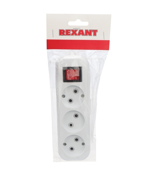 Колодка Rexant 3 гнезда с заземлением 11-8704
