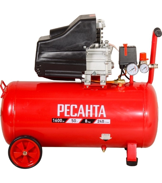 Компрессор поршневой Ресанта КП-50/300М масляный 300л/мин 50л 2000Вт красный/черный