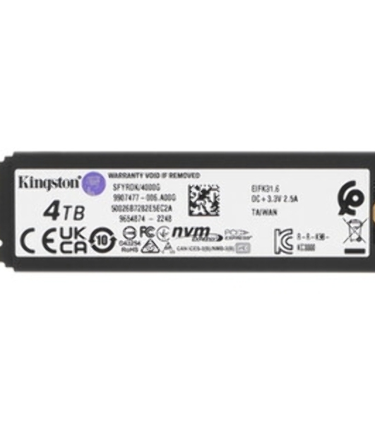 Накопитель SSD Kingston Fury Renegade, 4Tb, PCIe 4.0 x4, M.2 2280, NVMe, R/W 7300/7000, с радиатором