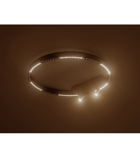 Потолочный светодиодный светильник Ambrella light FL5808/1+2 BK черный 40W 3000K/4200K/6400K D600*95 (без ПДУ)