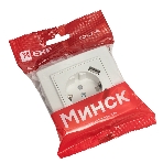 Розетка 1-местная СП с/з 16А белая с защ. штор. с 2 USB 2,1А EKF Минск, фото2