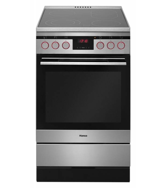 Плита электрическая Hansa FCCX58225 серебристый, конфорок 4 шт, духовка 65 л, 50 см x 85 см x 60 см
