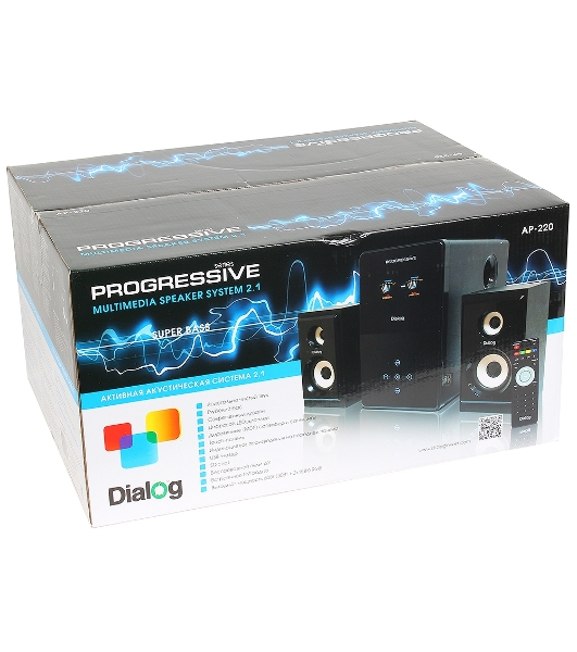 Акустическая система Dialog Progressive AP-220 черный 2.1, 30W+2*12W RMS, USB+SD reader