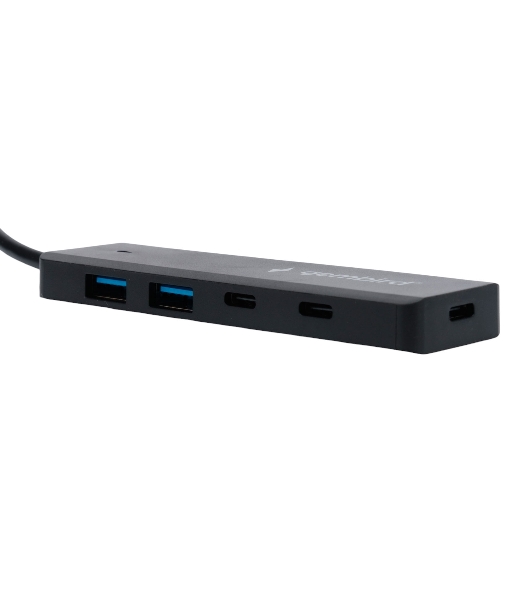 Разветвитель USB3.1 Gembird UHB-C425, 2xUSB, 2xType-C, с доп.питанием (порт Type-C), кабель Type-C 19см