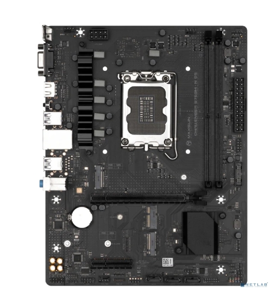 Материнская плата Maxsun Challenger B760M-N D5, LGA 1700, Intel B760, 2xDDR5, 3xSATA, 2xM.2, 1xPCIe 4.0 x16, 1xPCIe x4, 1xVGA, 1xHDMI, 1x 1Gb LAN, 2xUSB-A 2.0, 4xUSB-A 3.2 Gen 1, 5.1, mATX