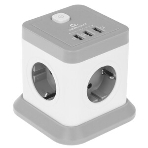 Сетевой фильтр Cablexpert Tower, TWR-4-U3-W-2, 4р, 10А, 3xUSB, 3.1А, 2 м, ур. защиты 2+, белый, коробка, фото2