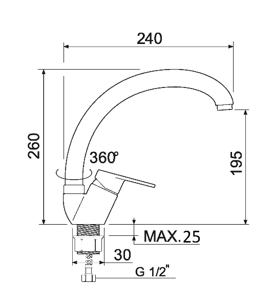 SL132-011F Смеситель для кухни, ø35