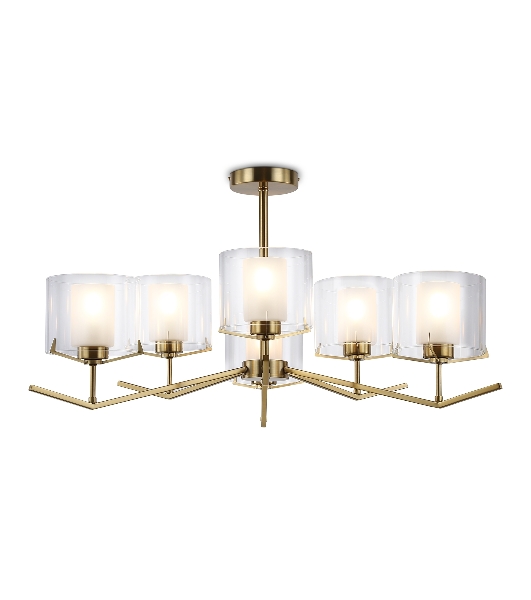 Люстра Ambrella light LH57008/6 BS/FR латунь/белый матовый E14/6 max 40W D850*420