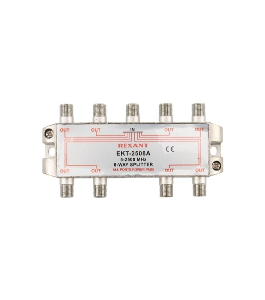 Делитель ТВ Rexant х 8 под F разъем 5-2500 МГц 'СПУТНИК'