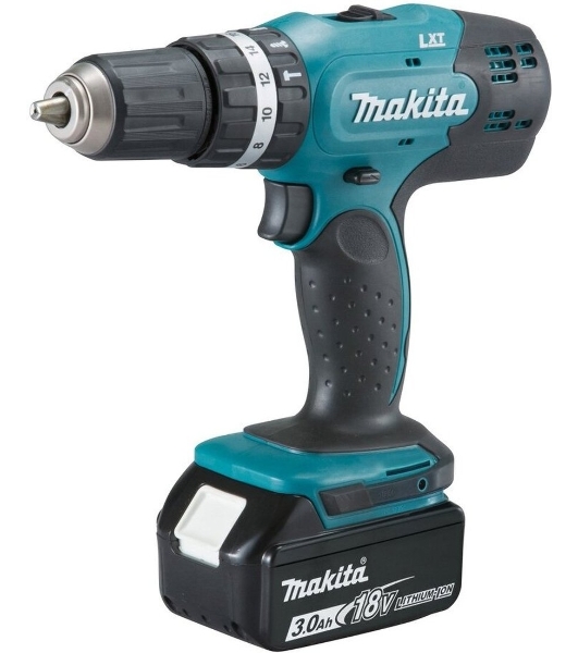 Дрель-шуруповерт Makita DHP453RFE, 18 В, 3 Ач, 42 Нм, щеточный