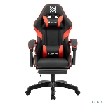 Кресло игровое Defender Serenity черный/красн,класс 2, PU,подножка, фото3