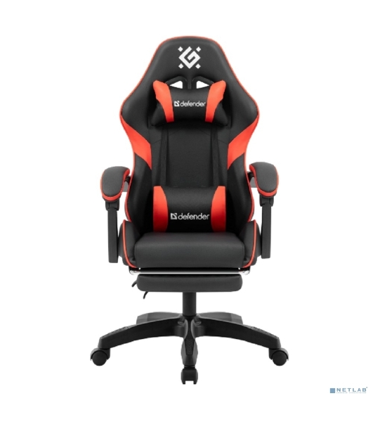 Кресло игровое Defender Serenity черный/красн,класс 2, PU,подножка