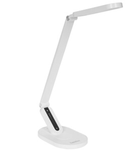 Настольный светильник Camelion KD-859 C01 белый LED (Свет-к наст.10Вт,230В,750лм,сенс.рег.ярк и цвет.темп,USB-5В,1А)