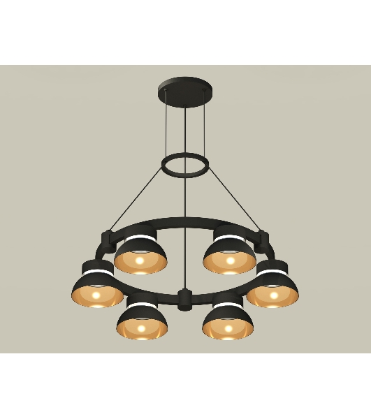 Светильник Ambrella light XR92051002/6 SBK/PYG/CL черный песок/золото желтое полированное/прозрачный GX53 (A9205,C9232,N8145)