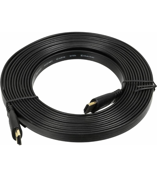 Кабель аудио-видео High Speed ver.1.4 Flat HDMI (m)/HDMI (m) 5м. позолоченные контакты черный