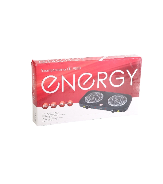 Плита настольная электрическая Energy EN-904В чёрный, 2 кВт, ТЭН, конфорки - 2, нержавеющая сталь, поворотные переключатели