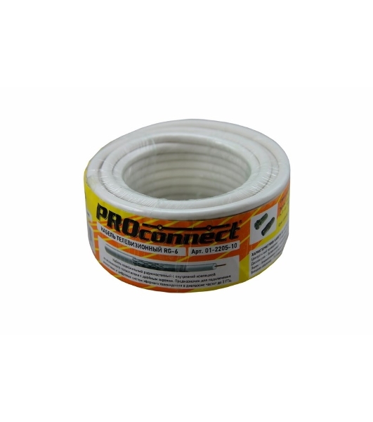 Кабель PROconnect RG-6U, (48%), 75 Ом, 10м., белый