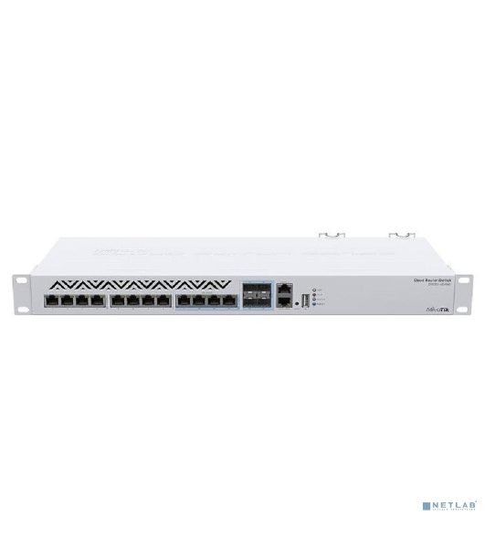 Маршрутизатор MikroTik CRS312-4C+8XG-RM Cloud Router Switch 8х 1G/2.5G/5G/10G RJ45, 4х 10G RJ45/SFP+ with RouterOS L5, 1U rackmount enclosure