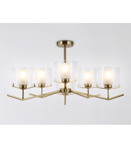 Люстра Ambrella light LH57008/6 BS/FR латунь/белый матовый E14/6 max 40W D850*420