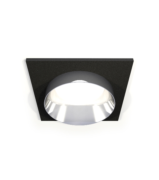 Комплект встраиваемого светильника Ambrella light XC6521022 SBK/PSL черный песок/серебро полированное MR16 GU5.3 (C6521, N6132)