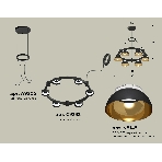 Светильник Ambrella light XR92051002/6 SBK/PYG/CL черный песок/золото желтое полированное/прозрачный GX53 (A9205,C9232,N8145), фото 1