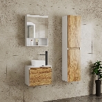 Комплект для ванной, 4 предмета (Тумба Bau Dream Blackwood 50, раковина BAU Mini 24х24, смеситель для раковины высокий Hotel Black, черный, выпуск клик клак, черный), фото5