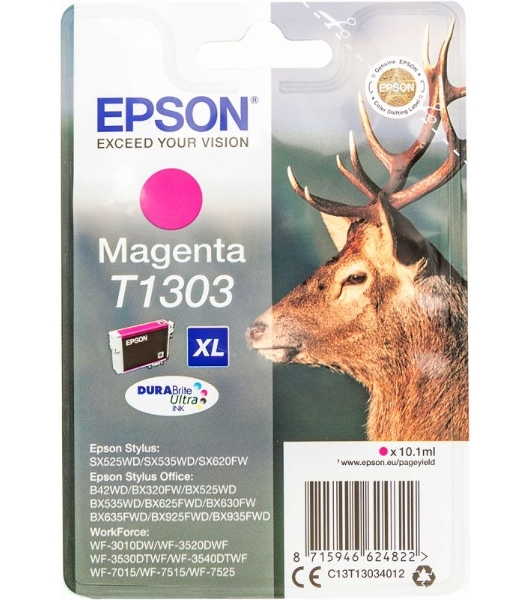 Картридж струйный Epson C13T13034012 пурпурный для Epson SX525WD/SX535WD/B42WD/BX320FW/BX625FWD/BX63