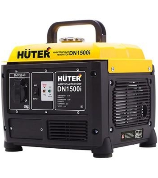 Электрогенератор бензиновый инверторный Huter DN1500i, 1.2 кВт, 73 дБ, 12.8 кг