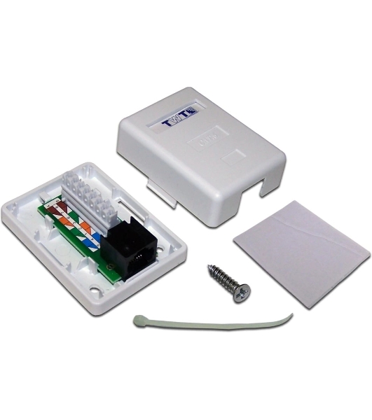 Настенная розетка, 1 порт RJ-45 категории 6, UTP, белая