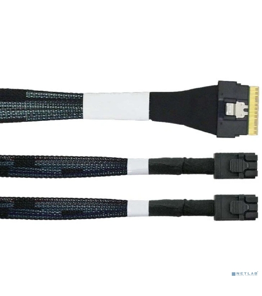 Кабель LR-Link SlimSAS x8 to 2 x miniSAS HD (SFF-8654 x8 - 2 x SFF-8643) Cable, 800мм