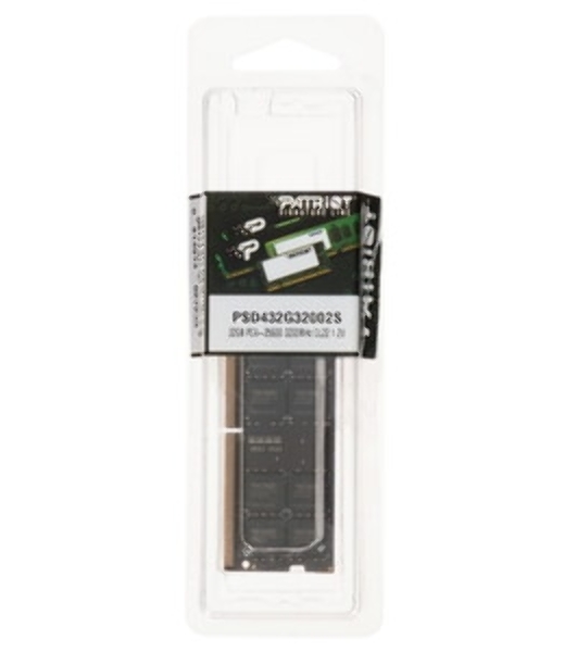 Оперативная память Patriot Signature, DDR4, 32GB (1x32 GB), 3200 MHz, CL22, SO-DIMM