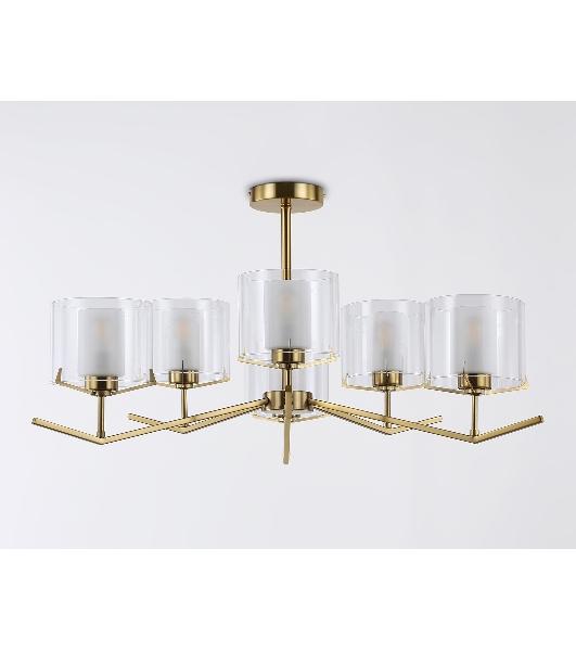 Люстра Ambrella light LH57008/6 BS/FR латунь/белый матовый E14/6 max 40W D850*420