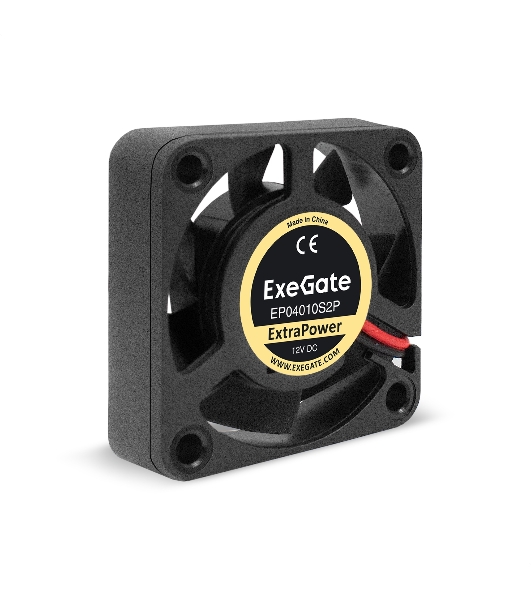 Вентилятор для корпуса ExeGate ExtraPower EP04010S2P черный, 40 мм, 7500 об/мин, 36 дБ, 2 pin