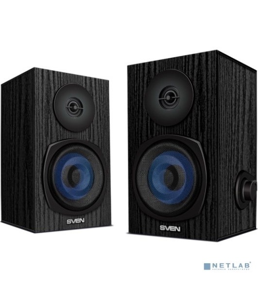 Акустическая система 2.0 SVEN SPS-576 черные (2x4W, Bluetooth, дерево)