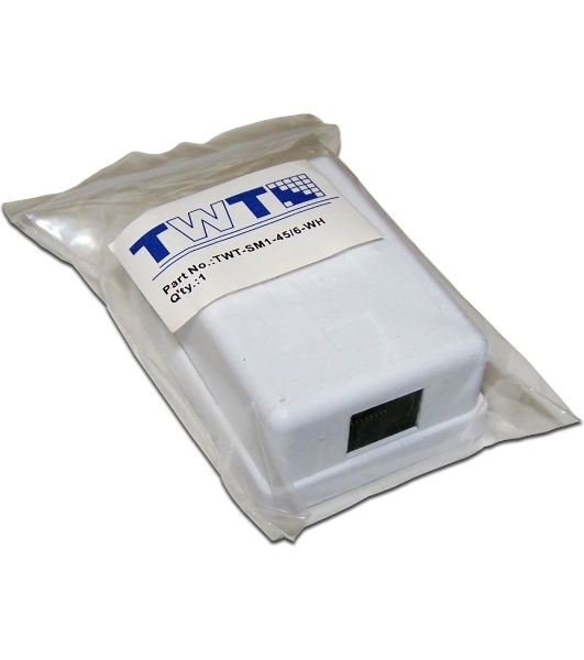 Настенная розетка, 1 порт RJ-45 категории 6, UTP, белая