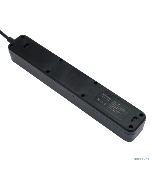 Сетевой фильтр Гарнизон 2.0 Мультипорт EPS-4-U3-B-2, 4 р, 10А, 3xUSB, 2 м, ур.защиты 2+, черный, пакет