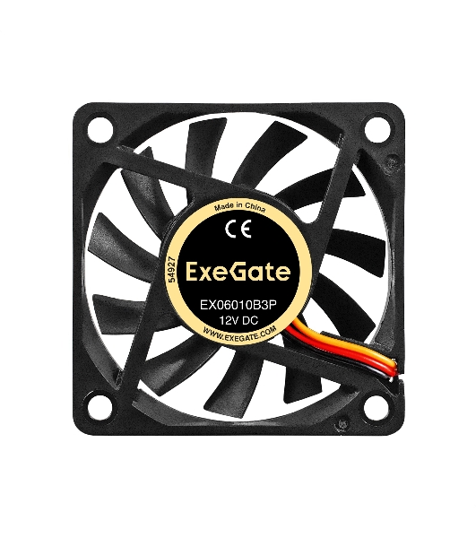 Вентилятор для корпуса ExeGate EX06010B3P черный, 60 мм, 2000 об/мин, 16 дБ, 3 pin