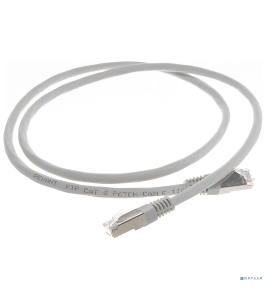 Пaтч-корд Rexant F/UTP, cat.6, RJ45-RJ45, экранированный, PVC серый, 1м