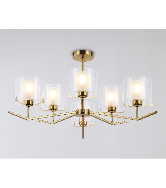 Люстра Ambrella light LH57008/6 BS/FR латунь/белый матовый E14/6 max 40W D850*420