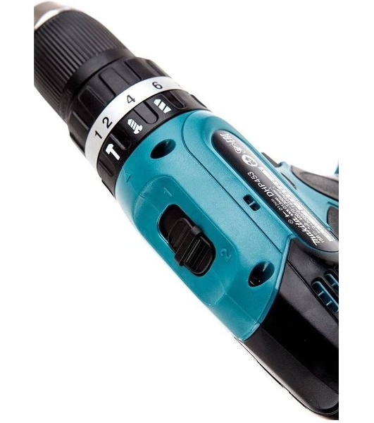 Дрель-шуруповерт Makita DHP453RFE, 18 В, 3 Ач, 42 Нм, щеточный