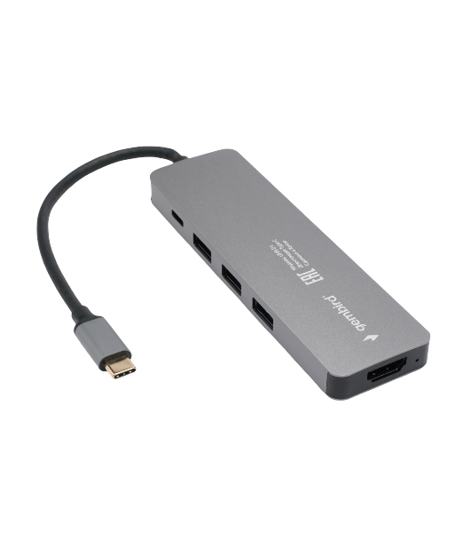 USB-концентратор Gembird UHB-D1, USB Type-C, USB/USB Type-C/PD100W/HDMI, USB Type-C