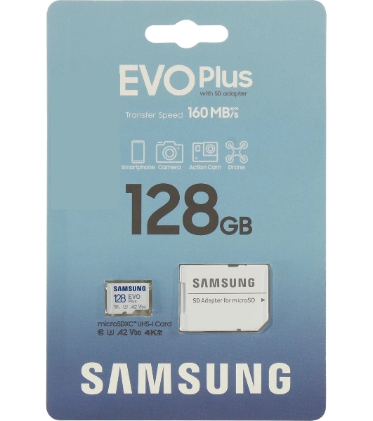 Флеш карта Samsung MICRO SDXC EVO+ 128Gb V10 W/A MB-MC128SA/EU