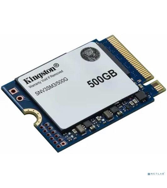 Накопитель SSD Kingston NV3, 500Gb, M.2(22x30мм), NVMe, PCIe 4.0 x4, 3D TLC, R/W 5000/3000Mb/s, TbW 160, DWPD 0.2 (60 мес)