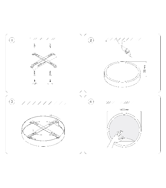 Настенно-потолочный светодиодный светильник Ambrella light FW11113 BK черный 31W LED 3000-6400K D500*38