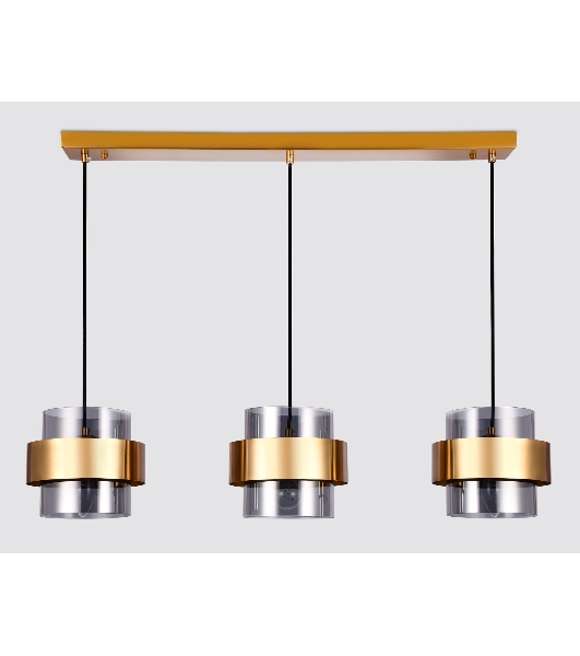 Светильник Ambrella light TR3652/3 GD/SM золото/дымчатый E27/3 max 40W 820*180*700