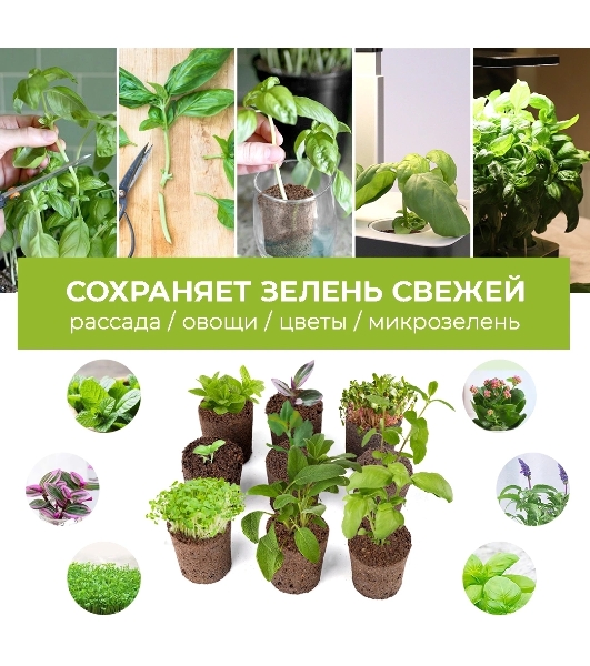 Набор питательных губок Cactus CS-SPONGE-10 для проращивания для CS-LEDPOT-06/08/10 (упак.:10шт) пакет