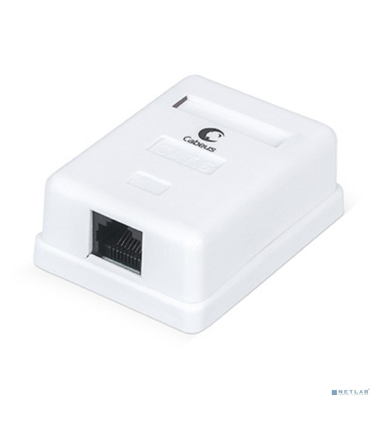 Розетка в сборе Cabeus, 1x RJ45(8P8C), кат. 6, неэкр., внешняя, белый, (WS-8P8C-Cat.6-1)